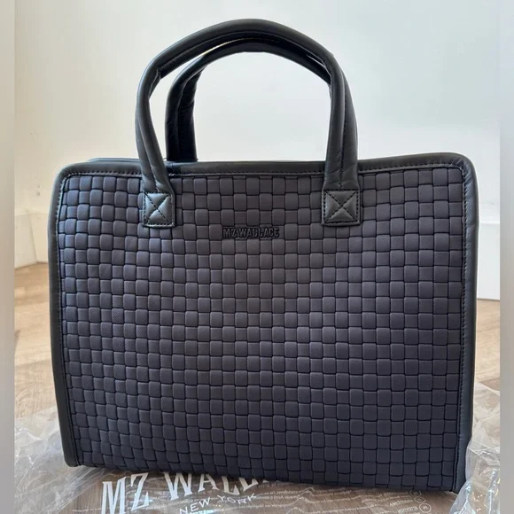 NWT MZ Wallace Black Medium Woven Box Tote. - Picture 5 of 16